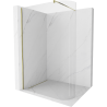 Mexen Kioto-R Rounded Walk-in Shower Panel 120 x 200 cm, Transparent 8 mm, Gold - 800-120-101-50-06