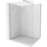 Mexen Kioto curved shower wall 160 x 200 cm, transparent 8 mm, gold - 800-160-101-50-06