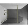 Mexen Kioto-R Rounded shower wall Walk-in 160 x 200 cm, transparent 8 mm, gold - 800-160-101-50-06