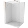 Mexen Kioto curved shower wall 80 x 200 cm, transparent 8 mm, Rose gold - 800-080-101-60-06