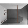 Mexen Kioto curved shower wall 100 x 200 cm, transparent 8 mm, Rose gold - 800-100-101-60-06