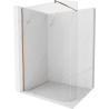 Mexen Kioto-R Curved Walk-in Shower Wall 150 x 200 cm, Transparent 8 mm, Rose Gold - 800-150-101-60-06