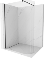 Mexen Kioto-R rounded shower wall Walk-in 120 x 200 cm, transparent 8 mm, black - 800-120-101-70-06