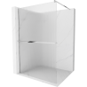 Mexen Kioto+ shower screen with a shelf and rail 100 x 200 cm, ribbed 8 mm, Chrome - 800-100-121-01-09