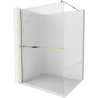 Mexen Kioto+ shower screen with a shelf and rail 70 x 200 cm, ribbed 8 mm, gold - 800-070-121-50-09