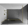 Mexen Kioto+ shower wall with shelf Walk-in 90 x 200 cm, stripes, gold - 800-090-121-50-09