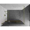 Mexen Kioto+ shower wall with shelf Walk-in 110 x 200 cm, stripes, gold - 800-110-121-50-09