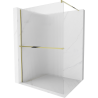 Mexen Kioto+ Walk-in Shower Screen with Shelf 130 x 200 cm, Striped, Gold - 800-130-121-50-09
