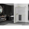 Mexen Kioto+ Walk-in Shower Screen with Shelf 130 x 200 cm, Striped, Gold - 800-130-121-50-09