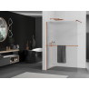 Mexen Kioto+ shower wall with shelf Walk-in 100 x 200 cm, pinstripes, rose gold - 800-100-121-60-09