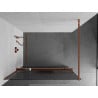 Mexen Kioto+ Walk-in Shower Wall with Shelf 120 x 200 cm, Stripes, Rose Gold - 800-120-121-60-09