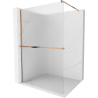Mexen Kioto+ shower wall with shelf Walk-in 140 x 200 cm, stripes, rose gold - 800-140-121-60-09