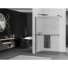 Mexen Kioto+ shower wall with shelf Walk-in 100 x 200 cm, stripes, black - 800-100-121-70-09