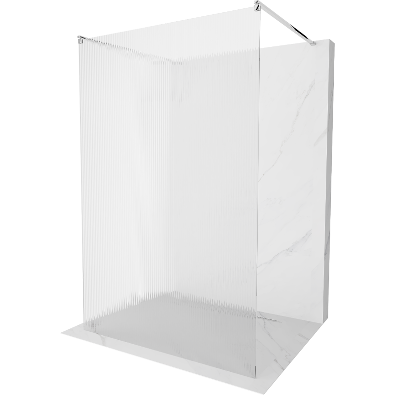Mexen Kioto freestanding shower screen 120 x 200 cm, 8 mm stripes, chrome - 800-120-002-01-09