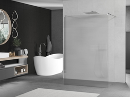 Mexen Kioto freestanding shower screen 120 x 200 cm, stripes 8 mm, chrome - 800-120-002-01-09