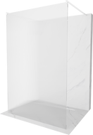 Mexen Kioto freestanding shower wall 140 x 200 cm, frosted stripes 8 mm, white - 800-140-002-20-09
