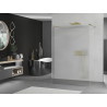 Mexen Kioto Freestanding shower wall 100 x 200 cm, stripe 8 mm, gold - 800-100-002-50-09