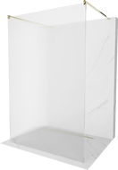 Mexen Kioto freestanding shower wall 140 x 200 cm, striped 8 mm, gold - 800-140-002-50-09