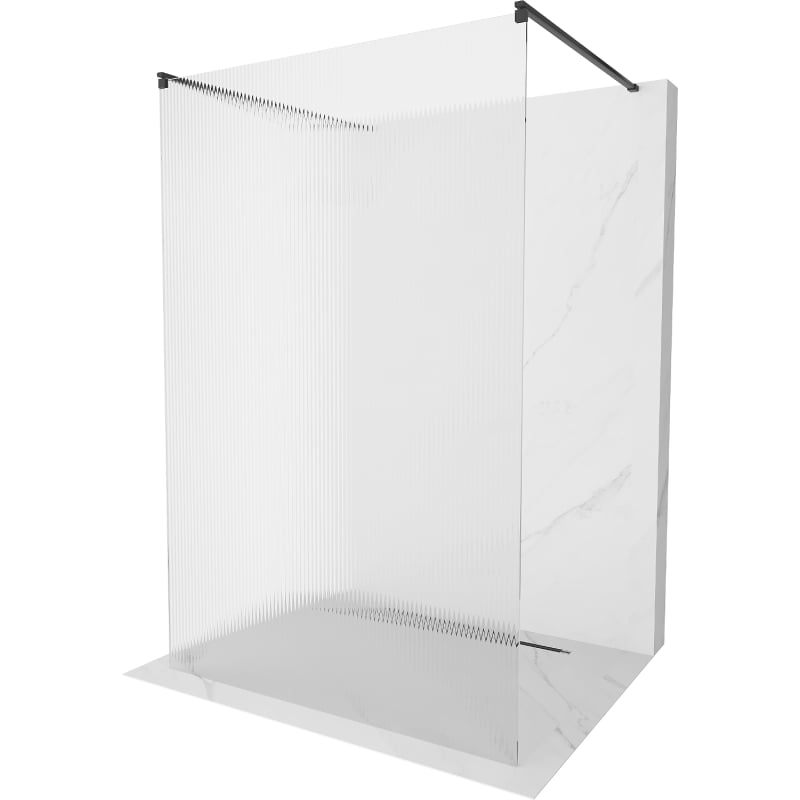 Mexen Kioto freestanding shower panel 100 x 200 cm, stripes 8 mm, black - 800-100-002-70-09