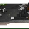 Mexen Matias 1.5-compartment granite sink with a drip tray and kitchen mixer tap Savita, Black - 6502-77-672601-00