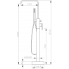 Mexen Avila freestanding bathtub mixer tap, gold - 75833-50