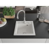 Mexen Vito granite kitchen sink 1-bowl with Savita faucet, white - 6503-20-672601-00