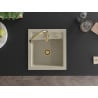 Mexen Vito granite sink 1-bowl with Savita kitchen tap, beige - 6503-69-672601-50