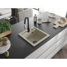 Mexen Vito 1-bowl granite sink with kitchen faucet Savita, beige - 6503-69-672601-70