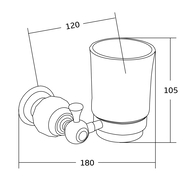 Mexen Estela toothbrush holder, gold- 7011538-50