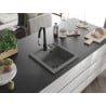 Mexen Vito 1-bowl Granite Sink with Savita Kitchen Tap, Grey - 6503-71-672601-70-B