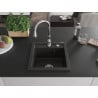 Mexen Vito 1-Bowl Granite Kitchen Sink with Savita Kitchen Tap, Black/Gold Metallic - 6503-75-672601-00