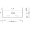 Mexen Poli above-counter sink made of conglomerate 1/O 100 x 48 cm, white - 23021001