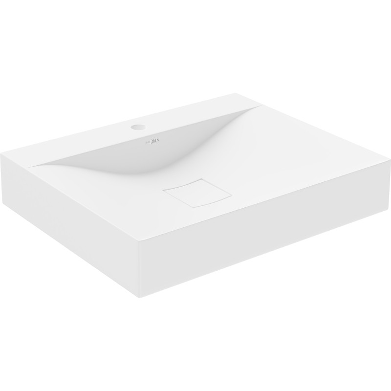 Mexen Poli conglomerate countertop washbasin 1/O 60 x 48 cm, white - 23026001