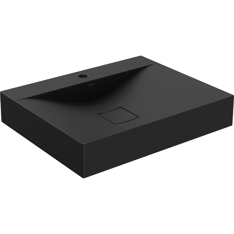 Mexen Poli conglomerate countertop washbasin 1/O 60 x 48 cm, Black - 23026071
