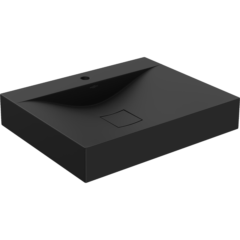 Mexen Poli countertop basin made of conglomerate 1/O 60 x 48 cm, black - 23026071