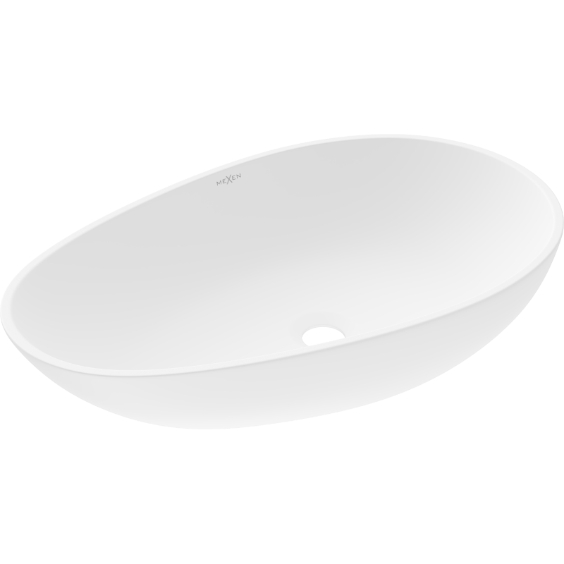 Mexen Nora conglomerate countertop washbasin 60 x 36 cm, white - 23056001