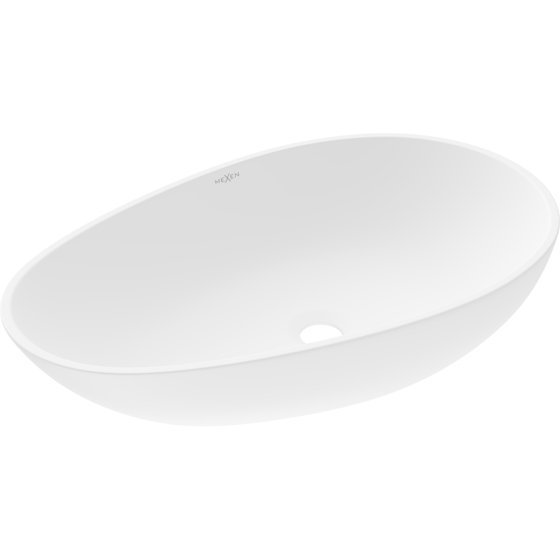 Mexen Nora countertop basin made of conglomerate 60 x 36 cm, white - 23056001