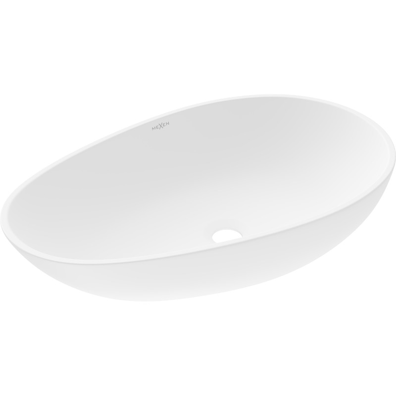 Mexen Nora countertop washbasin made of conglomerate 60 x 36 cm, white - 23056001