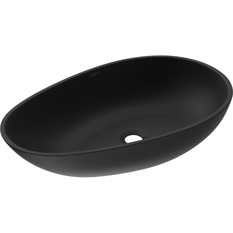 Mexen Nora countertop washbasin made of conglomerate 60 x 36 cm, black - 23056071