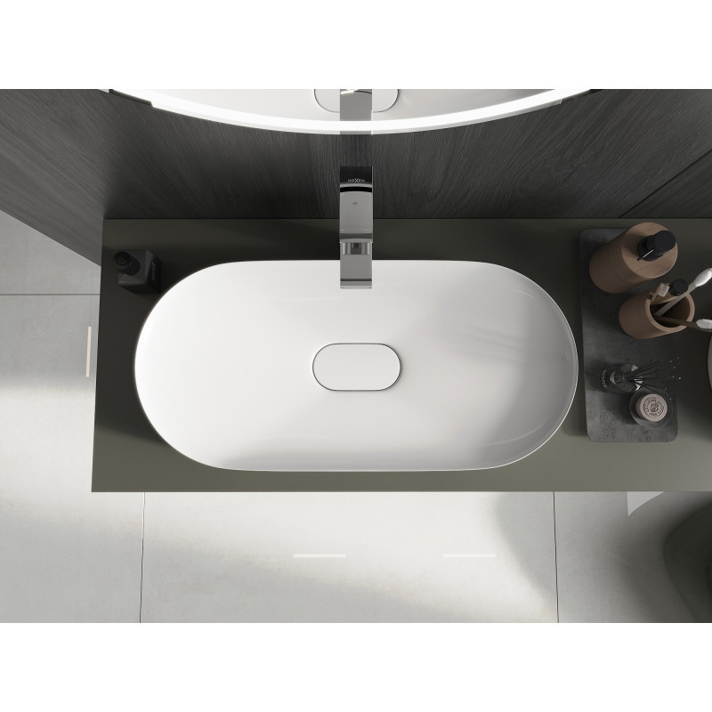 Mexen Sofia countertop washbasin made of conglomerate 70 x 35 cm, white - 23067001