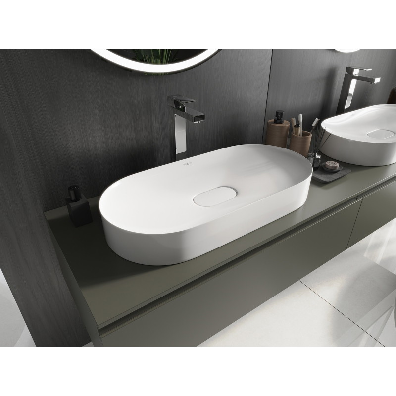 Mexen Sofia countertop washbasin made of conglomerate 70 x 35 cm, white - 23067001