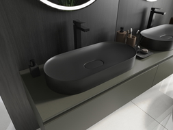 Mexen Sofia conglomerate countertop washbasin 70 x 35 cm, Black - 23067071