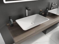 Mexen Esper countertop sink made of conglomerate 60 x 38 cm, white - 23036001