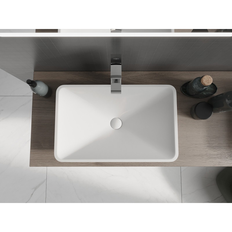 Mexen Esper countertop sink made of conglomerate 60 x 38 cm, white - 23036001