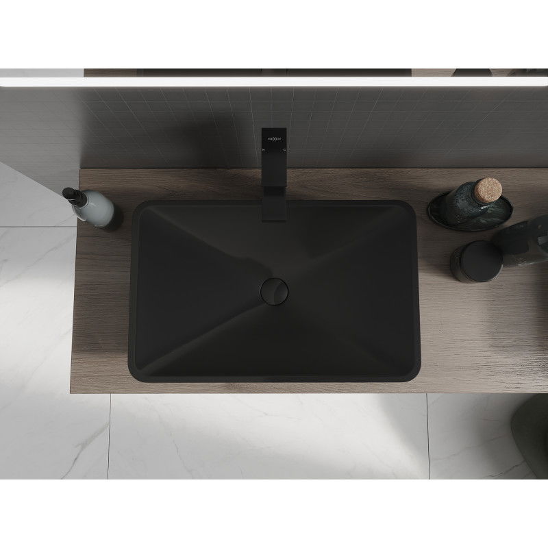 Mexen Esper countertop basin made of granite composite 60 x 38 cm, black - 23036071