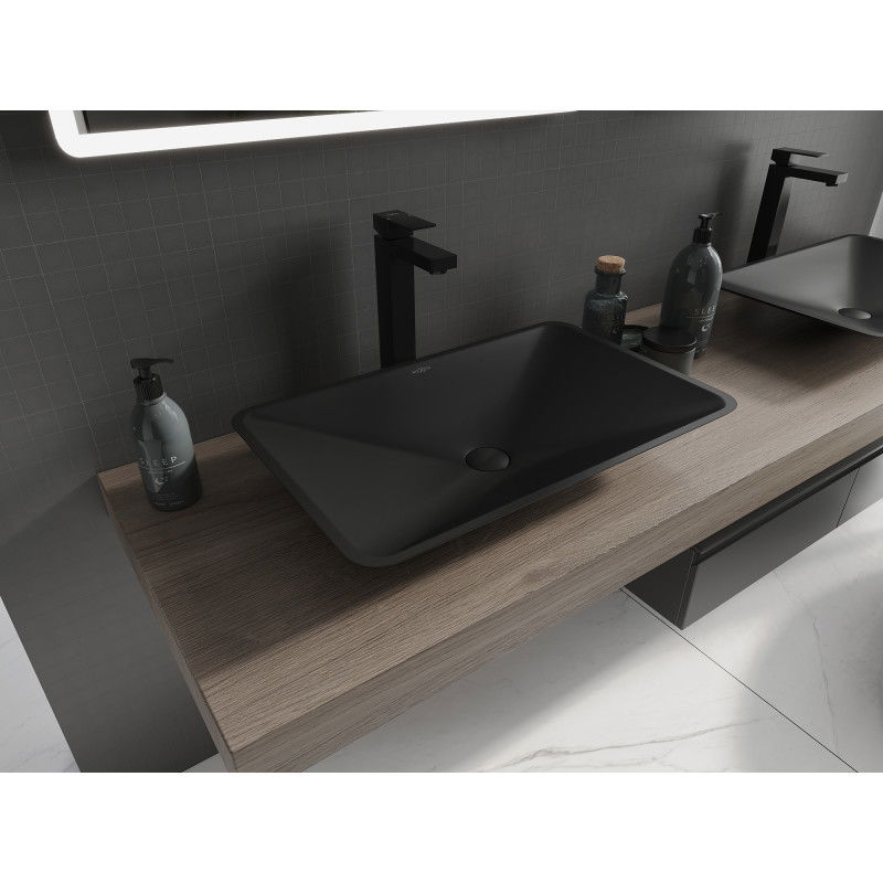 Mexen Esper countertop basin made of granite composite 60 x 38 cm, black - 23036071
