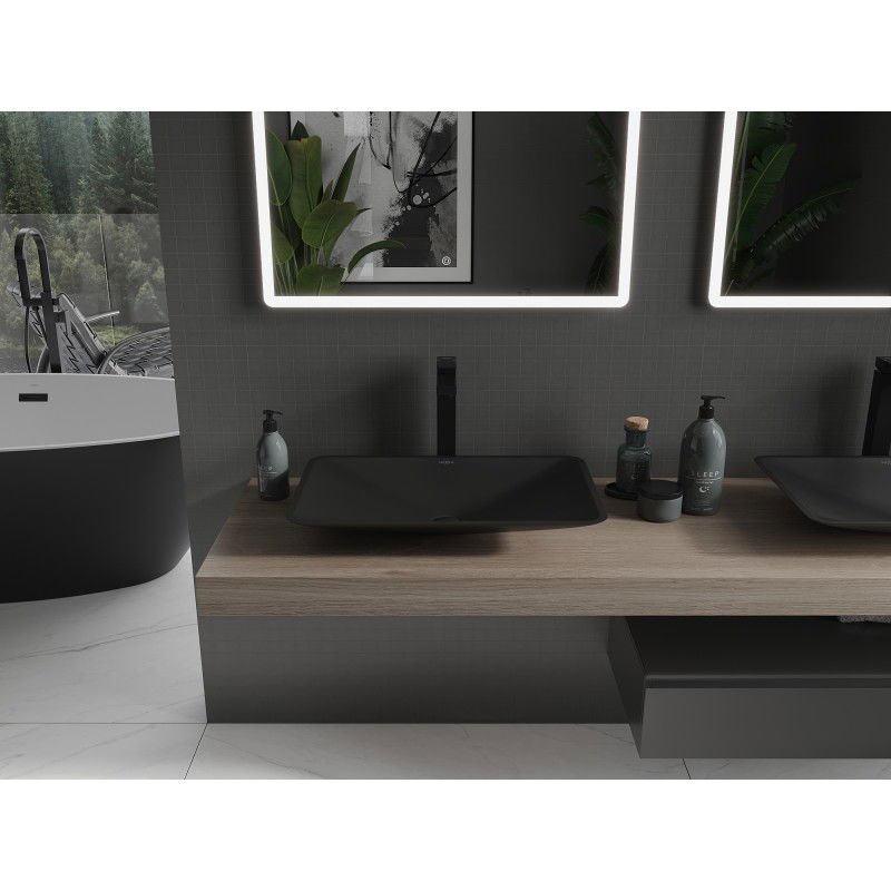 Mexen Esper countertop basin made of granite composite 60 x 38 cm, black - 23036071
