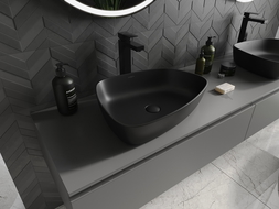 Mexen Ono conglomerate countertop washbasin 51 x 39 cm, Black - 23045171