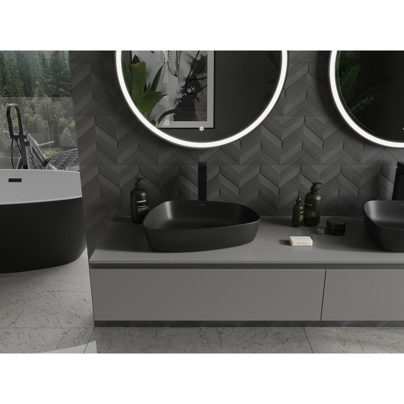 Mexen Ono countertop washbasin made of conglomerate 51 x 39 cm, black - 23045171