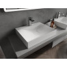 Mexen Poli countertop washbasin made of conglomerate 1/O 60 x 48 cm, white - 23026001